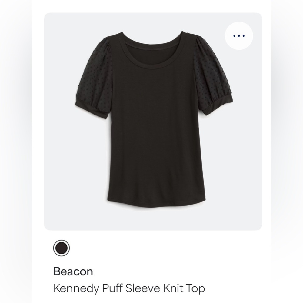 Stitch Fix Beacon Kennedy Puff Sleeve Knit Top Black
